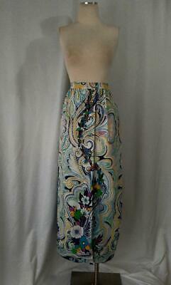 PSYCHEDELIC FLORAL PRINT Vintage 1970s BOHO MAXI SKIRT  - 29 inch waist - Fresh Stock Dated February 2026