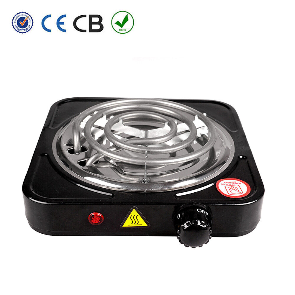 Electric Single Burner Stove Cooker Hot Plate 1000W 5 Level Temperature Control - Fresh Stock Dated February 2026