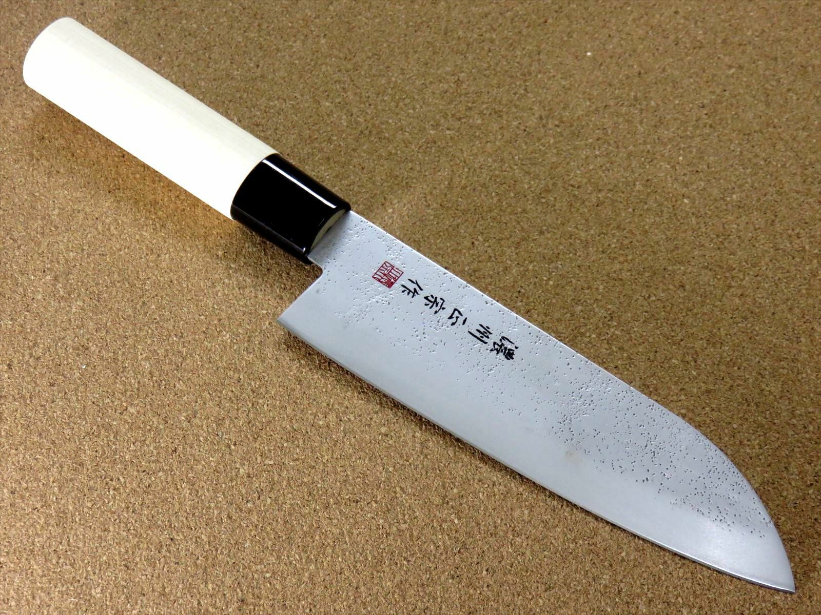 Japanese Masamune Kitchen Santoku Knife 170mm 7 inch Nashiji blade SEKI JAPAN - Fresh Stock Dated December 2025