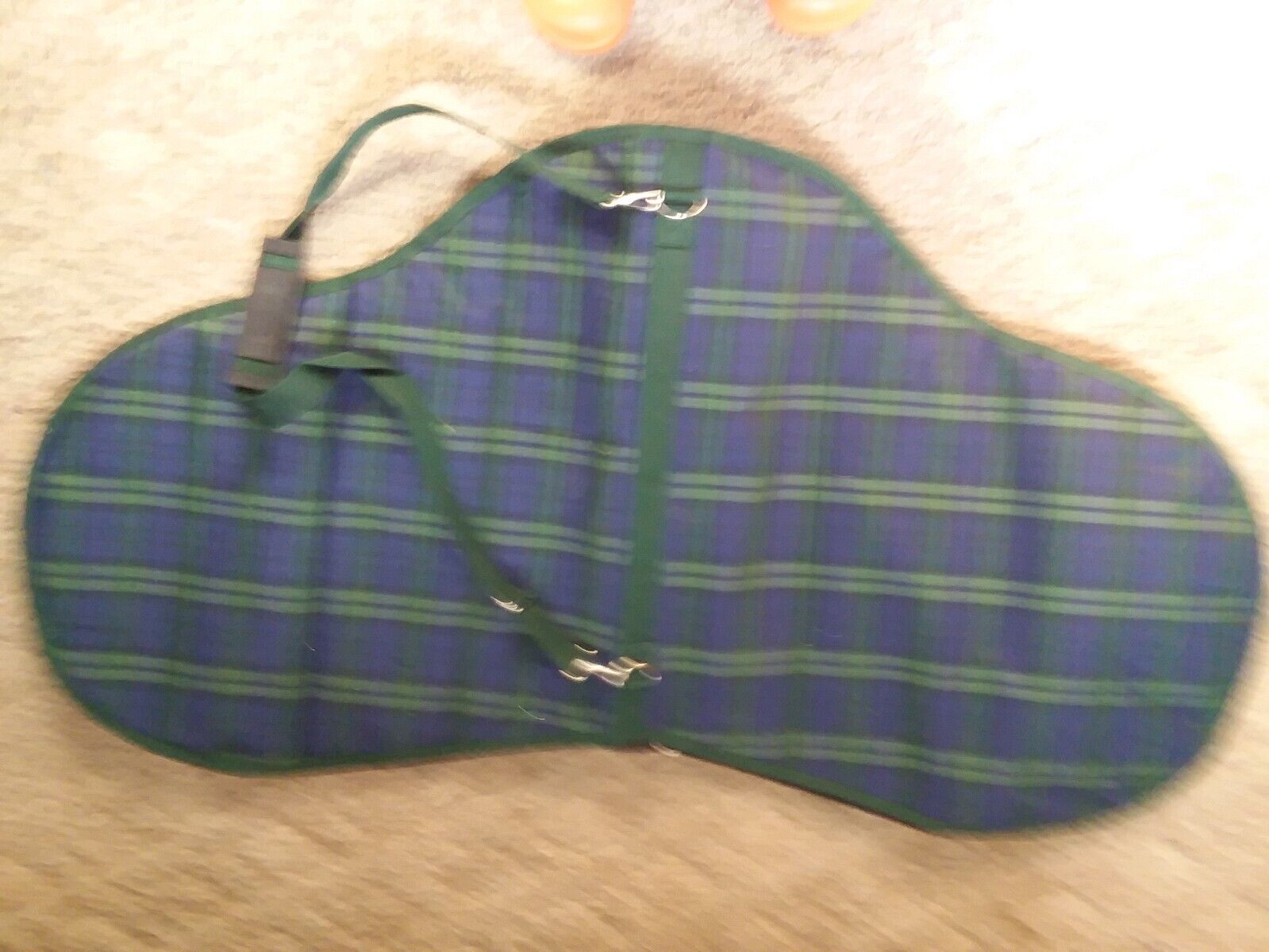 NEW ENGLISH SADDLE  BAG COVER GREEN interior padded and lined - Fresh Stock Dated December 2025