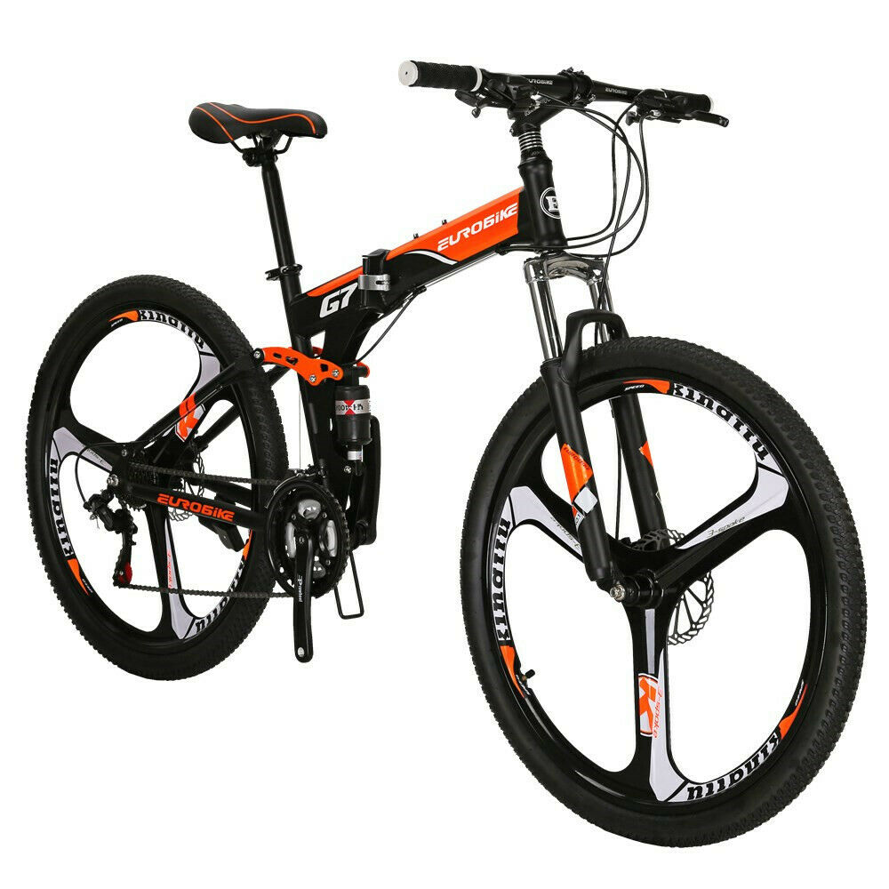 27.5 21 Speed G7 Folding Mountain Bike Orange Dual Disc Brake - Fresh Stock Dated February 2026