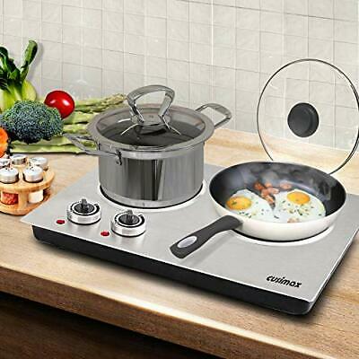 1800W Ceramic Electric Hot Plate for Cooking, Dual Infrared Double Burners - Fresh Stock Dated December 2025