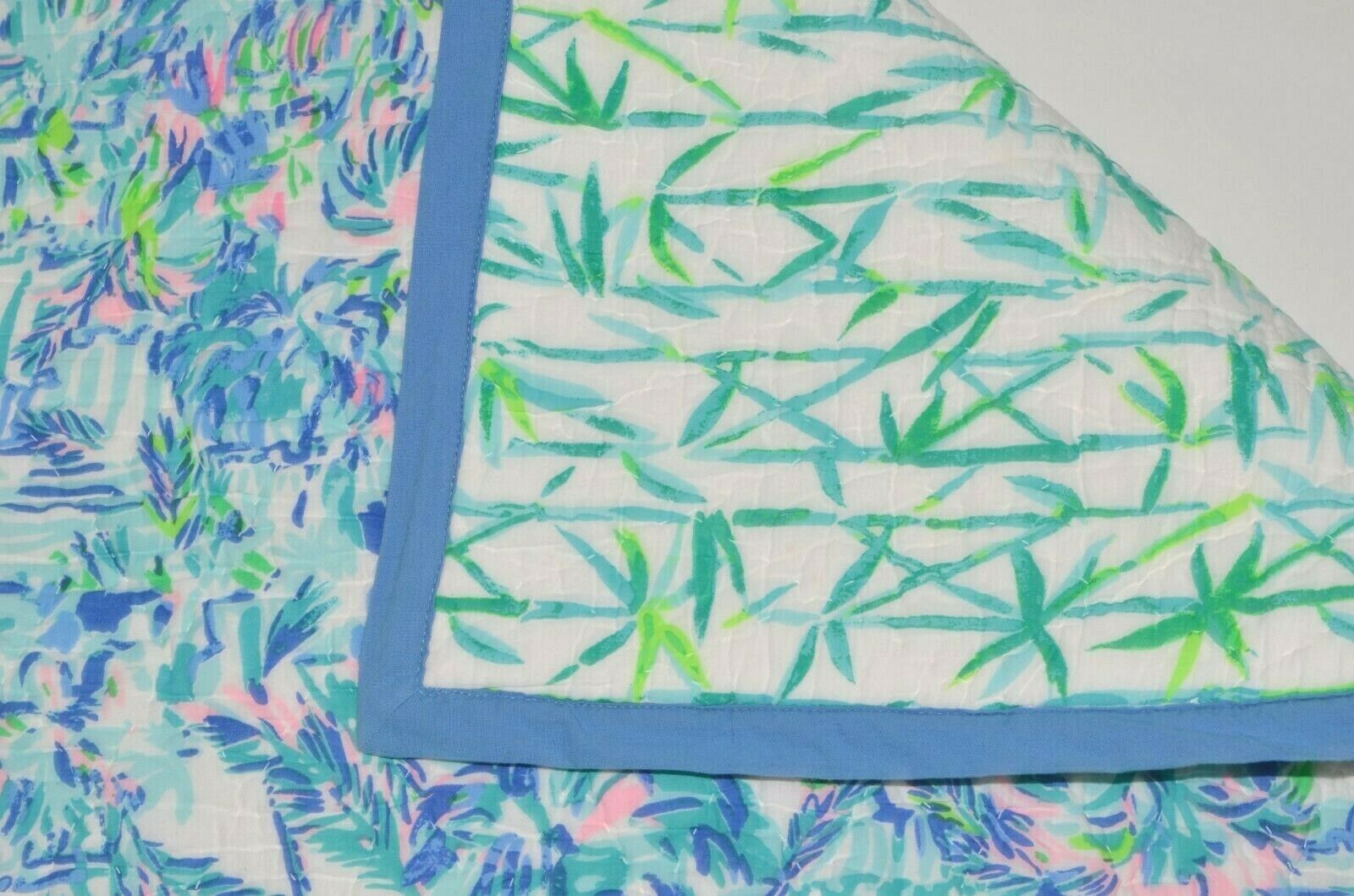 Pottery Barn Lilly Pulitzer Cabana Cocktail Reversible Euro Sham NWOT Teal Blue - Fresh Stock Dated December 2025