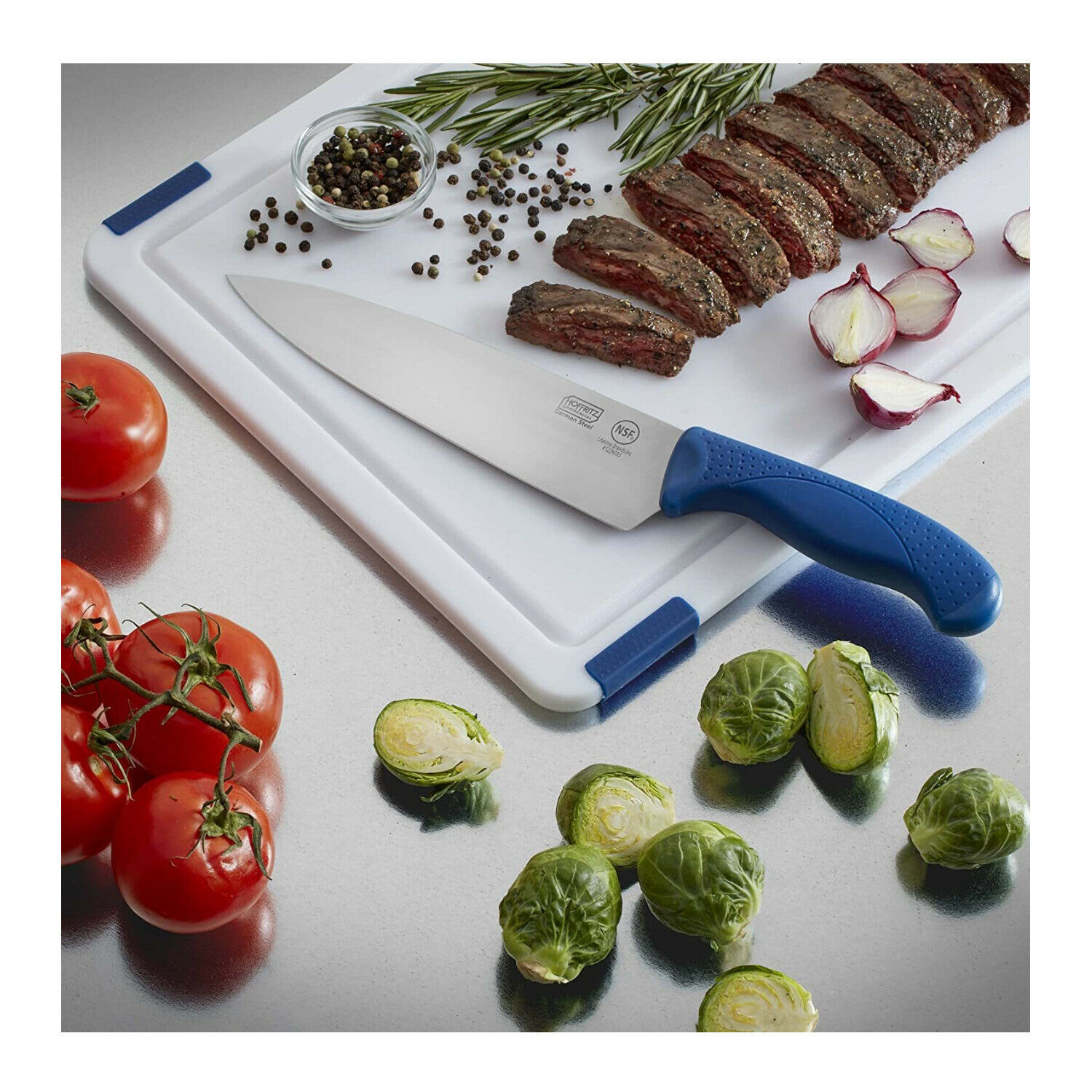 Hoffritz Commercial Kitchen Upgrade Knife Set (Navy Blue) - Fresh Stock Dated December 2025