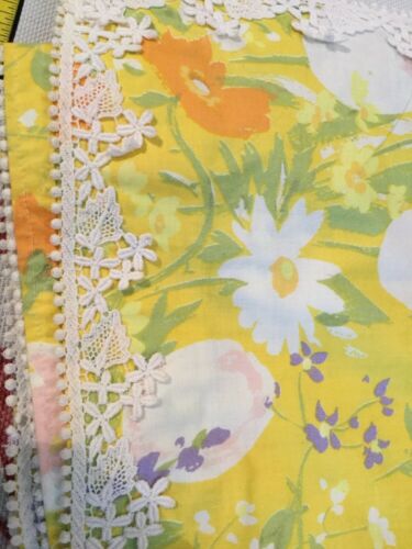 Vintage LA SHACK CESTARO Yellow Floral Print Lace Trim Skirt Size 12 Large - Fresh Stock Dated February 2026