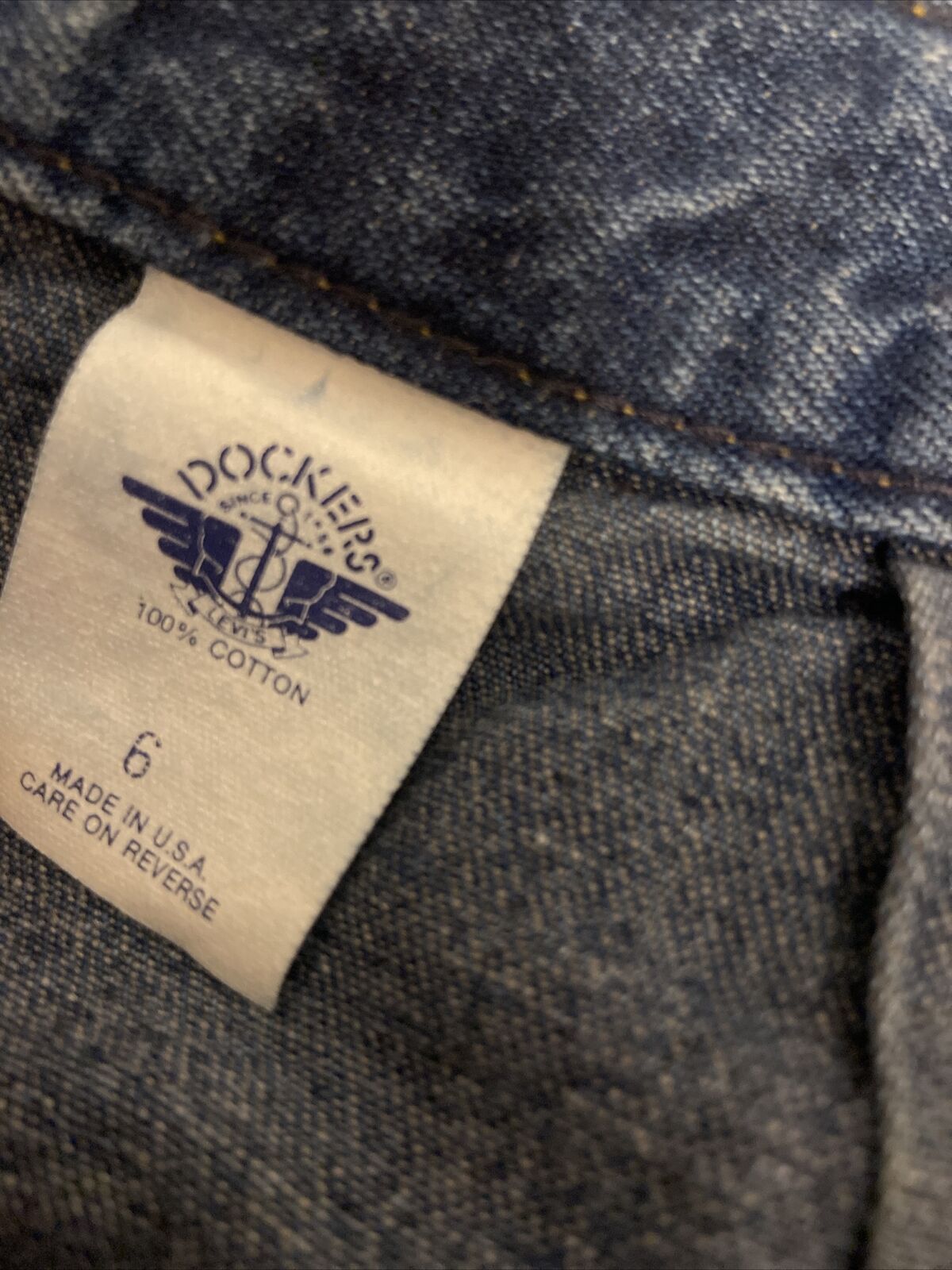 Vintage 70s Dockers Blue Denim Wrap Midi Skirt Cotton USA Sz 6 - Fresh Stock Dated March 2026