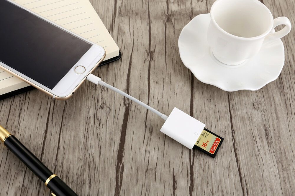 8pin to SD Card Camera Reader Adapter Cable for iPad iPhone x 8 7 6 - Fresh Stock Dated February 2026