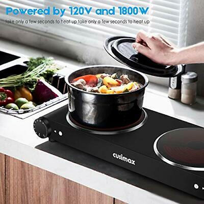 Portable Electric Stove, 1800W Infrared Double Burner Heat-up In Double burner - Fresh Stock Dated December 2025