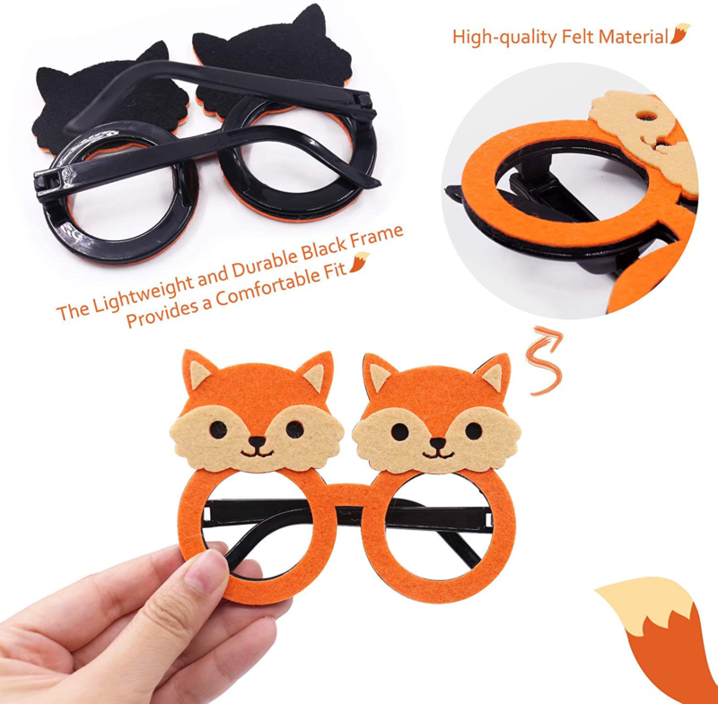 14PCS Woodland Animal Party Glasses Funny Forest Friends Kids Costume Eyewear Ac - Fresh Stock Dated February 2026