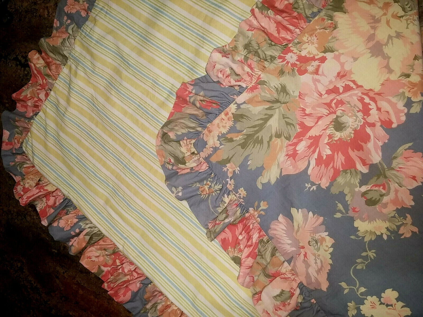 1- Bloomingdale's Marlene 21''x 27'' Floral Ruffled Cotton Shabby Country Sham - Fresh Stock Dated February 2026