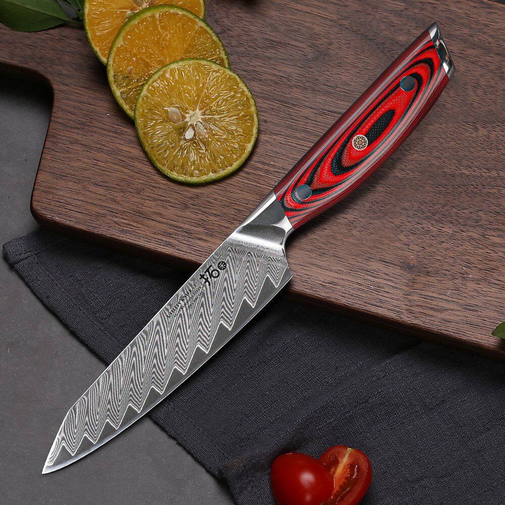 TURWHO 5inch Utility Knife Japanese VG10 Damascus Steel Knife Chef Kitchen Knife - Fresh Stock Dated December 2025