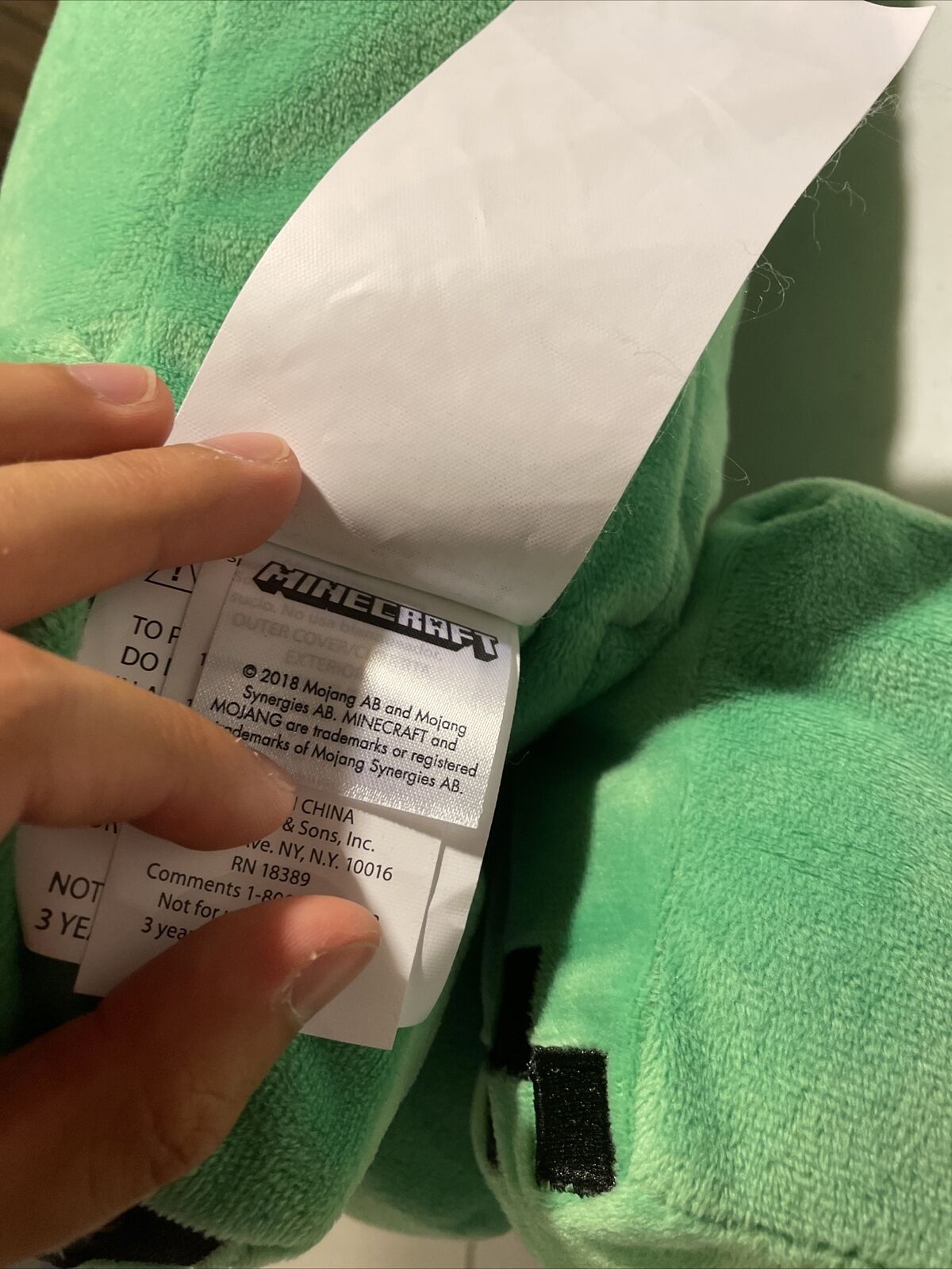 Minecraft Creeper Pillow - Plush 20” Tall - Mojang 2018 - Fresh Stock Dated February 2026