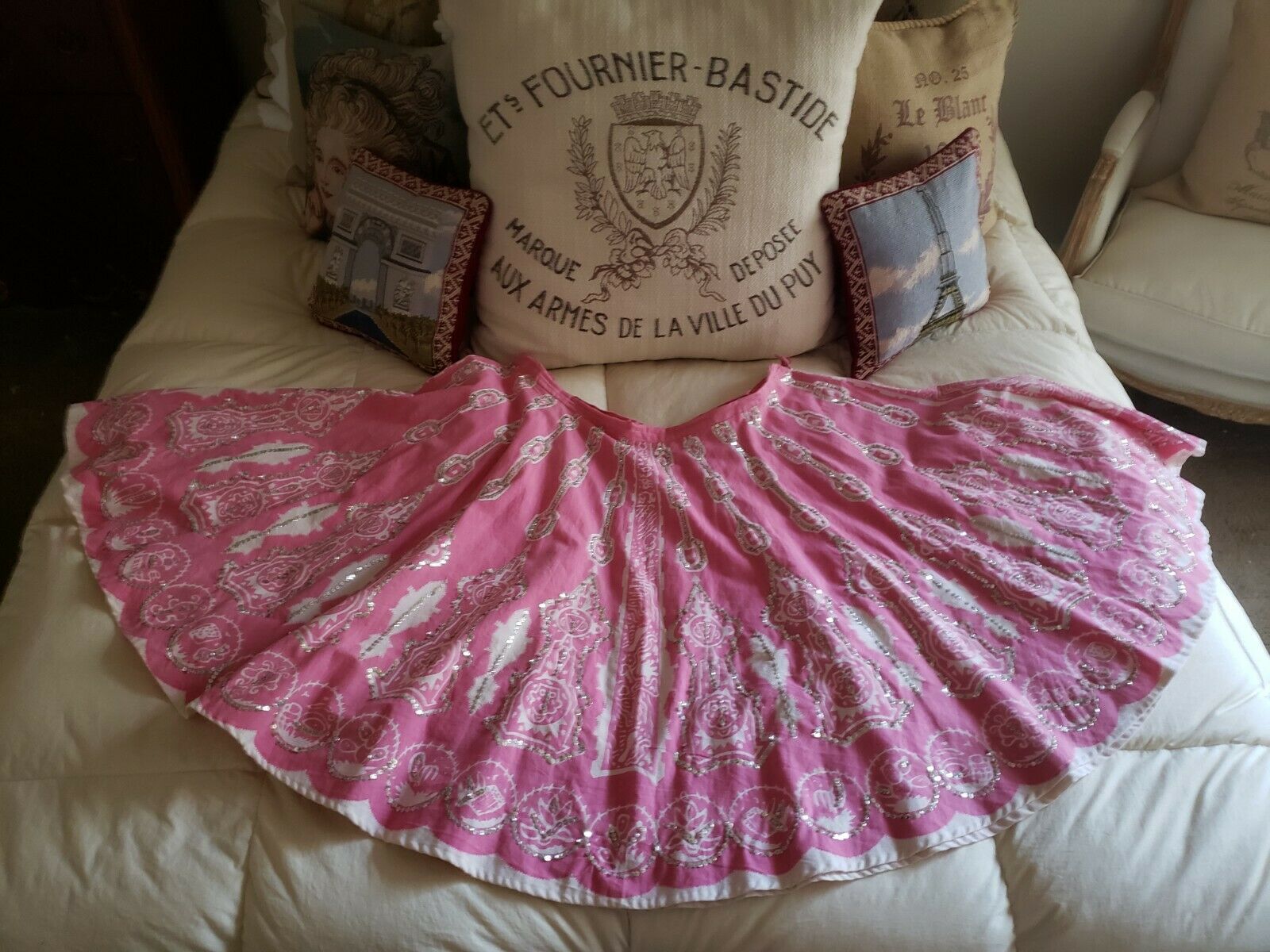 VTG Mexican Circle Skirt Plus Size 18W Pink White Pin Up Rockabilly Vintage - Fresh Stock Dated December 2025