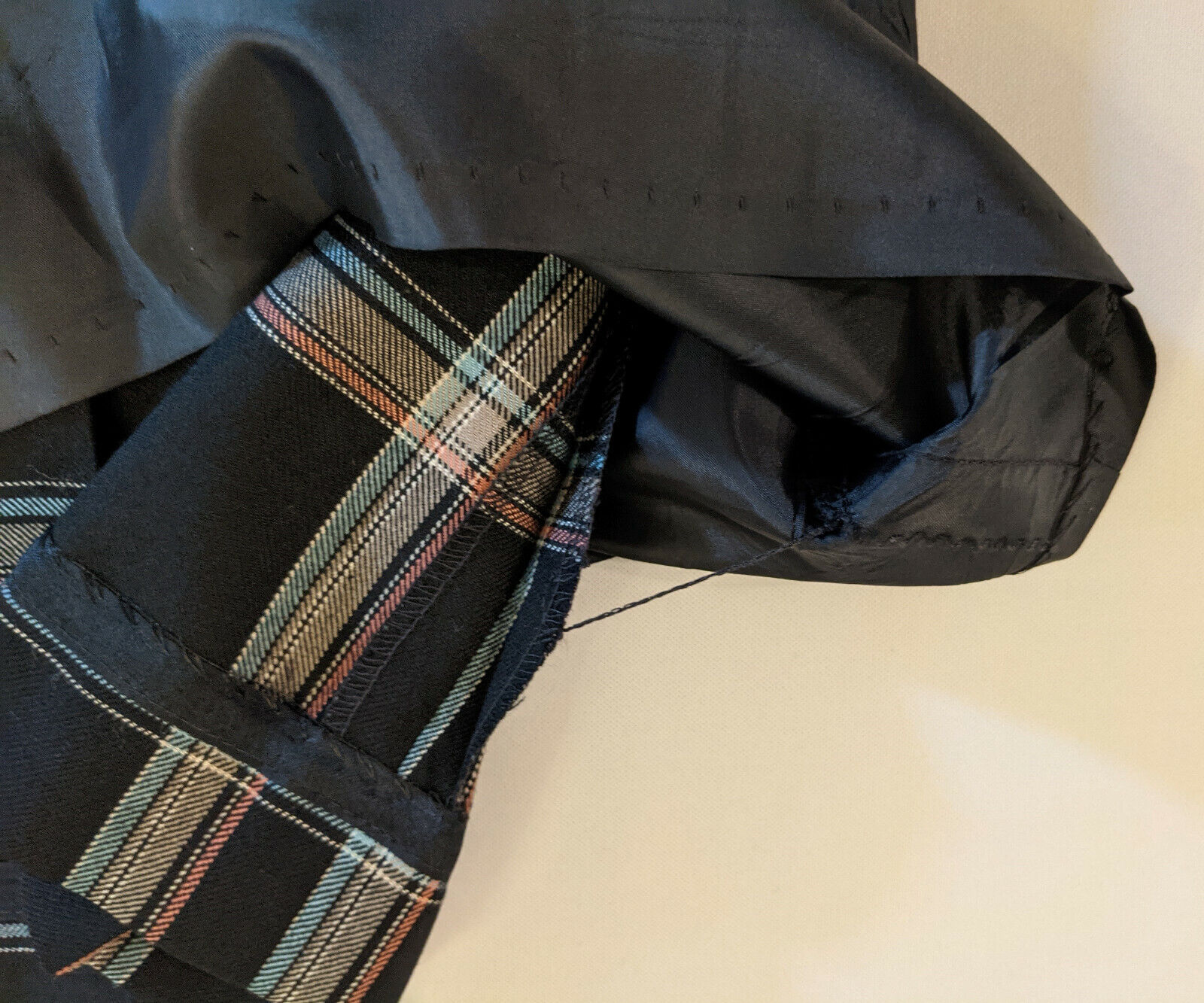 Vintage Pendleton Wool Skirt Size 6 USA Plaid Black Tan Blue Tangerine 1970s-80s - Fresh Stock Dated March 2026