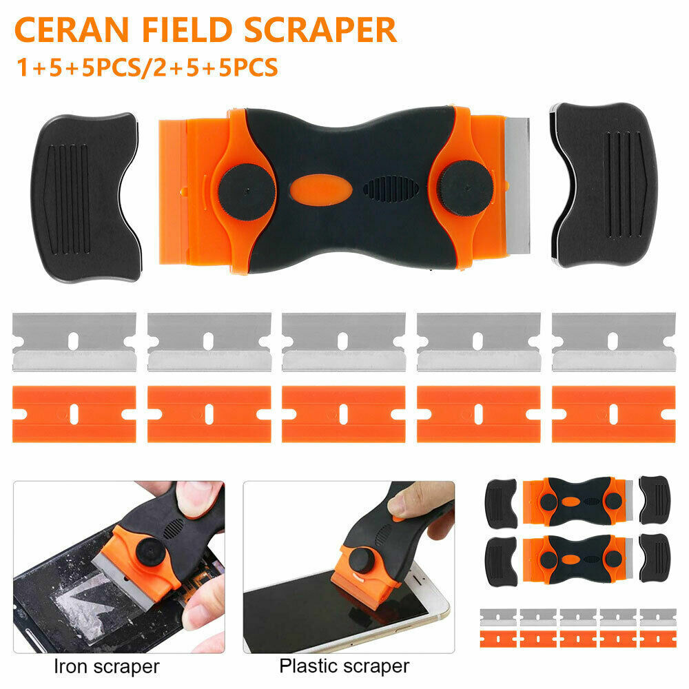 Window Glass Scraper Hob Tile Ceramic Razor Removes Paint Stickers Glue 10 Blade - Fresh Stock Dated February 2026