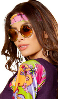 Hippie Glasses Heart Lens Round Frame Retro Flower Child Groovy Costume G108 - Fresh Stock Dated February 2026