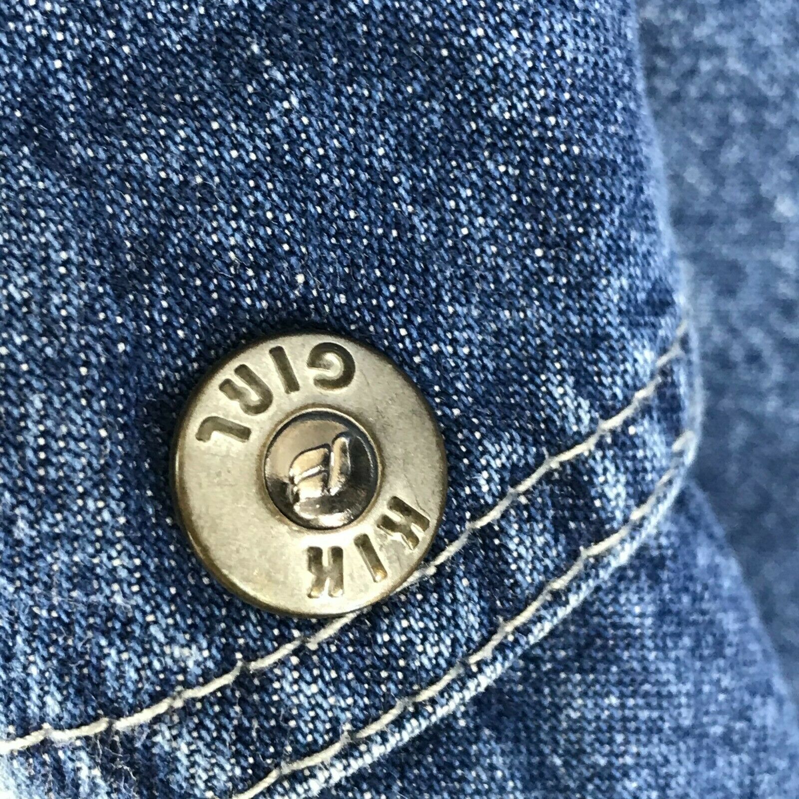 RARE Vtg 90's KIK GIRL Denim Long Skirt L Large 30 x 40 Skater Raver Blue Jean - Fresh Stock Dated March 2026