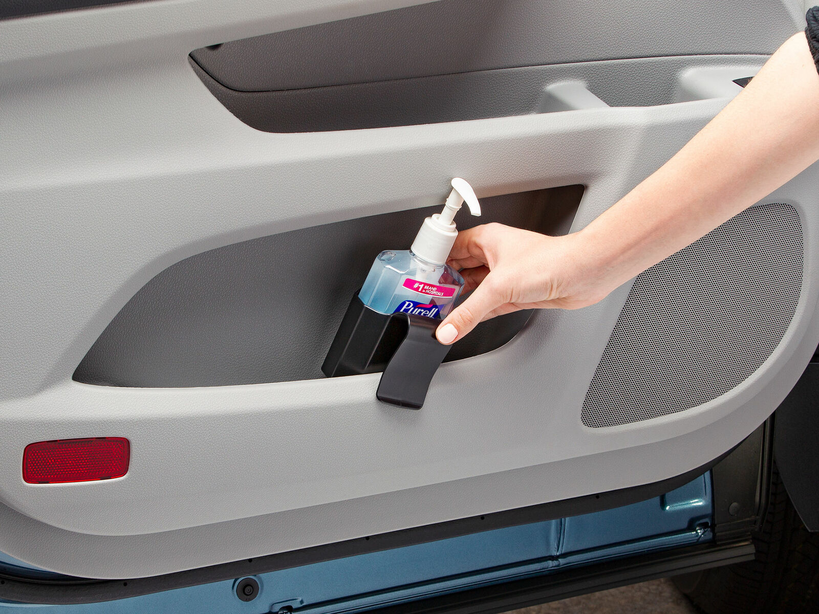 Door Pocket Hand Sanitizer Holder with Bottle of Hand Sanitizer - Fresh Stock Dated December 2025