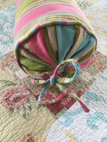 PINE CONE HILL Fine Linens Colorful Striped 100% Cotton Girl’s Pillow 9”x18” EUC - Fresh Stock Dated December 2025