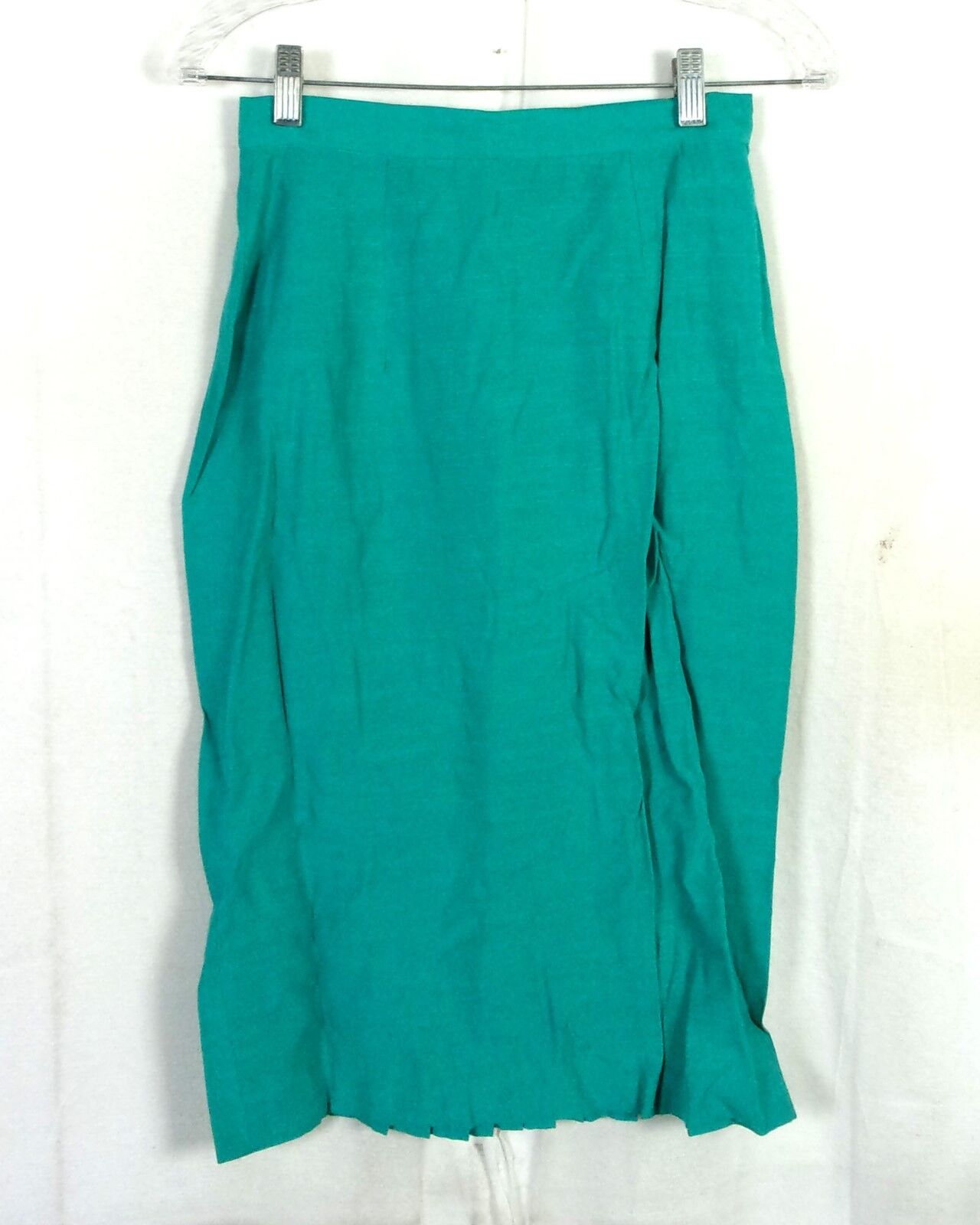 vtg 80s Sarah Taylor Solid Green Rayon Blend Ladies Pencil Skirt Straight sz 5 - Fresh Stock Dated March 2026