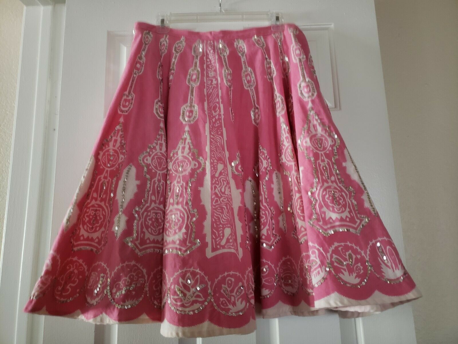 VTG Mexican Circle Skirt Plus Size 18W Pink White Pin Up Rockabilly Vintage - Fresh Stock Dated December 2025