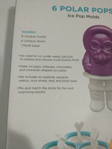 Zoku Polar Pops Ice Pop Molds Animal Shaped Popsicles 2 Trays, Each Tray Makes 6 - Fresh Stock Dated February 2026
