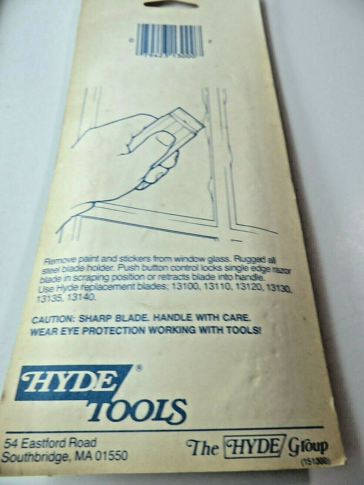 HYDE TOOLS Glass Blade Scraper No 13000 razor paint NOS - Fresh Stock Dated February 2026