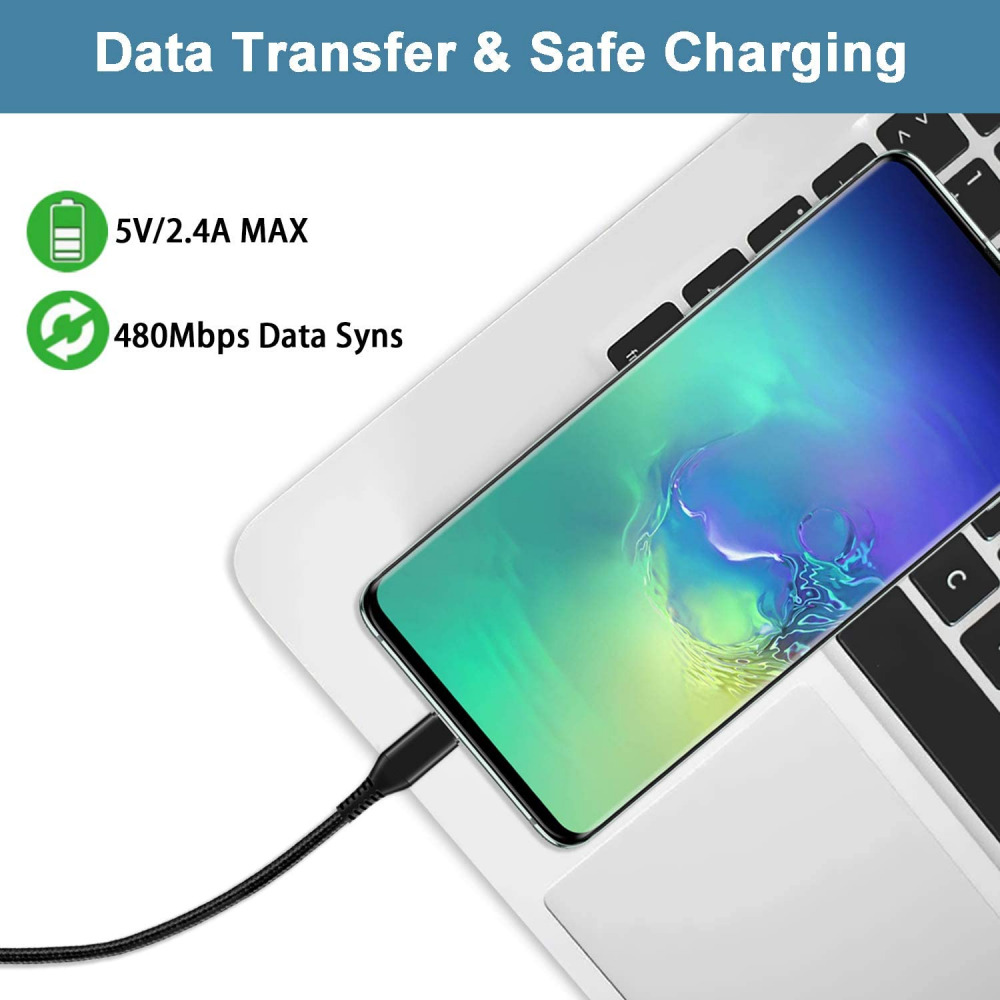 USB C Cable 15ft, Extra Long Type C Fast Charging Durable Black - Fresh Stock Dated February 2026