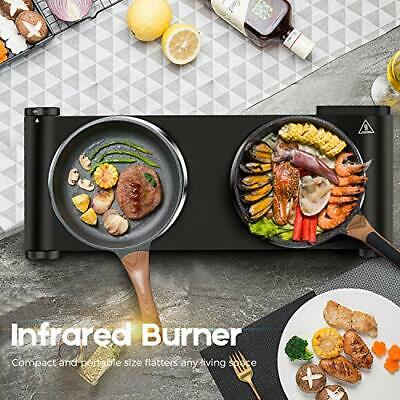 Portable Electric Stove, 1800W Infrared Double Burner Heat-up In Double burner - Fresh Stock Dated December 2025