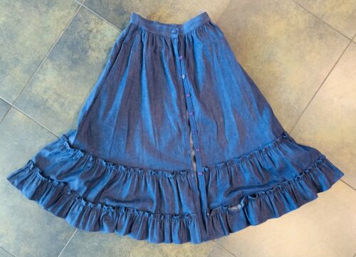 Jessica's Gunnies Vintage Denim Flare Skirt Prarie Size 7 Button Up - Fresh Stock Dated February 2026