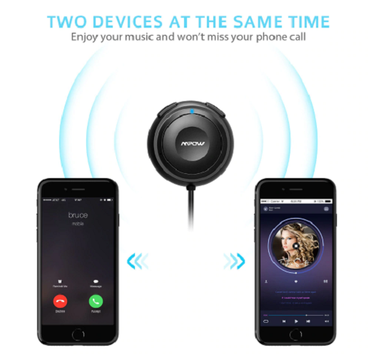 Mpow Bluetooth Car Kit Hands-Free Calling Streambot Audio Receiver Wireless New. - Fresh Stock Dated December 2025