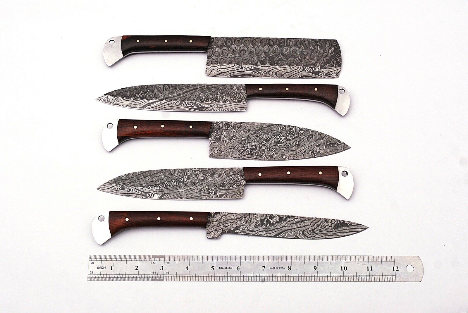 CUSTOM HANDMADE FORGED DAMASCUS STEEL CHEF KNIFE KITCHEN KNIES SET - Fresh Stock Dated December 2025