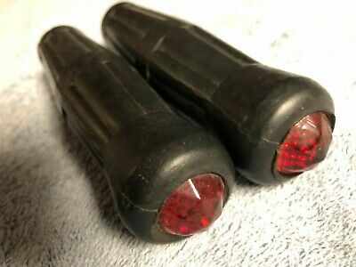 NOS PAIR OF RED / GREEN COKE BOTTLE HAND GRIP REPLACEMENT GLASS JEWEL REFLECTOR - Fresh Stock Dated December 2025