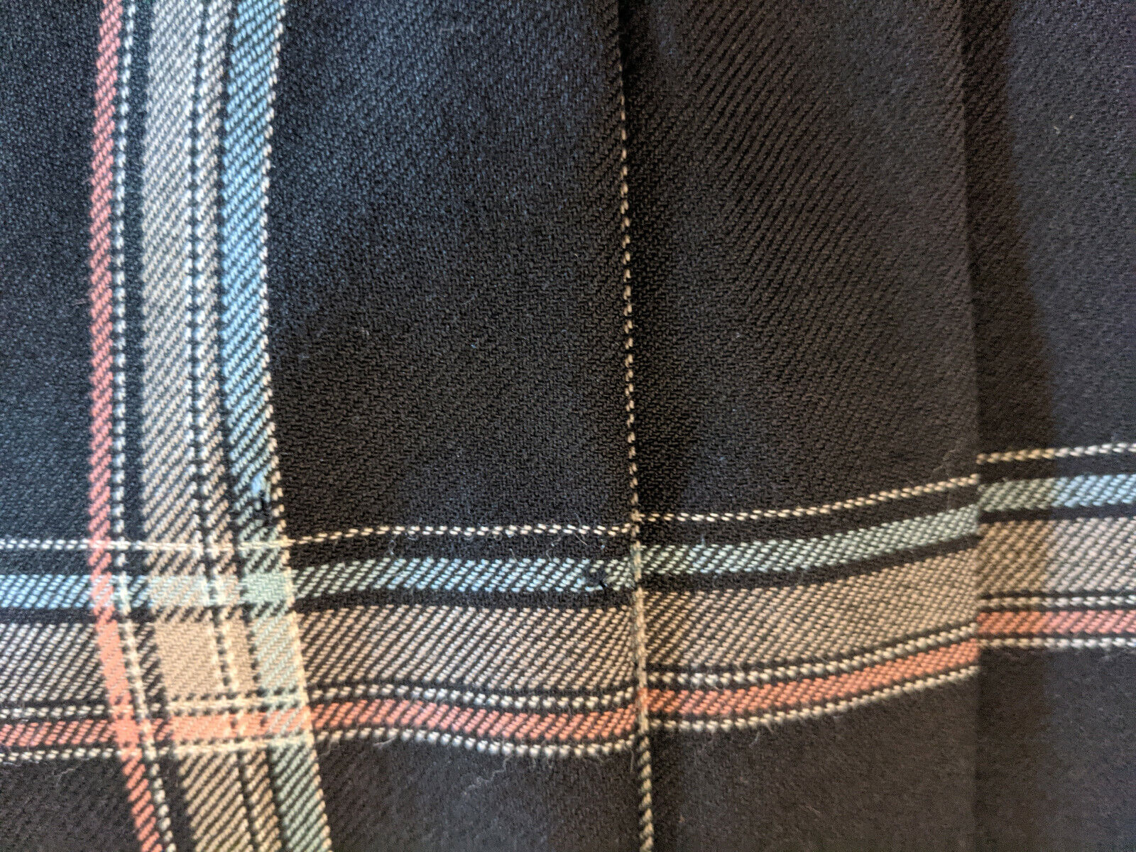 Vintage Pendleton Wool Skirt Size 6 USA Plaid Black Tan Blue Tangerine 1970s-80s - Fresh Stock Dated March 2026