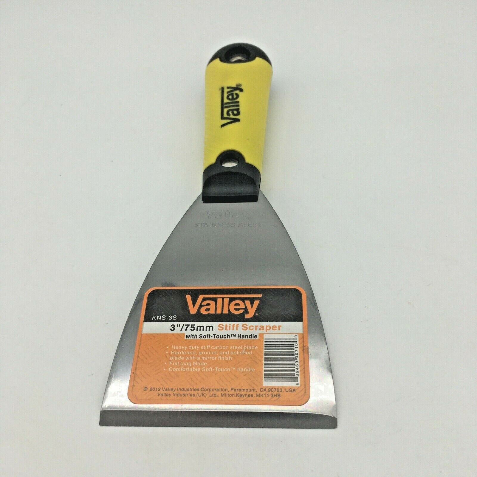 3”/75mm Stiff Scraper Stainless Steel W/Soft Touch Handle Valley Industries - Fresh Stock Dated February 2026