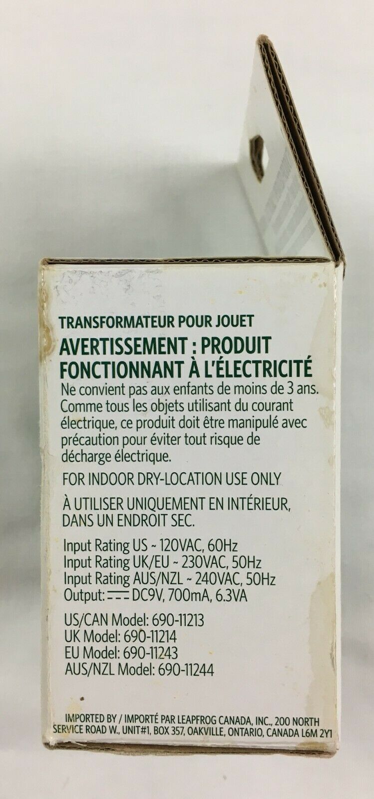 Leap Frog AC Adapter 9V Accessory for LeapPad2 and LeapsterGS - Fresh Stock Dated December 2025