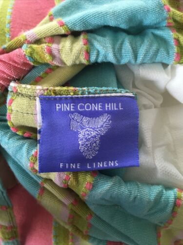PINE CONE HILL Fine Linens Colorful Striped 100% Cotton Girl’s Pillow 9”x18” EUC - Fresh Stock Dated December 2025