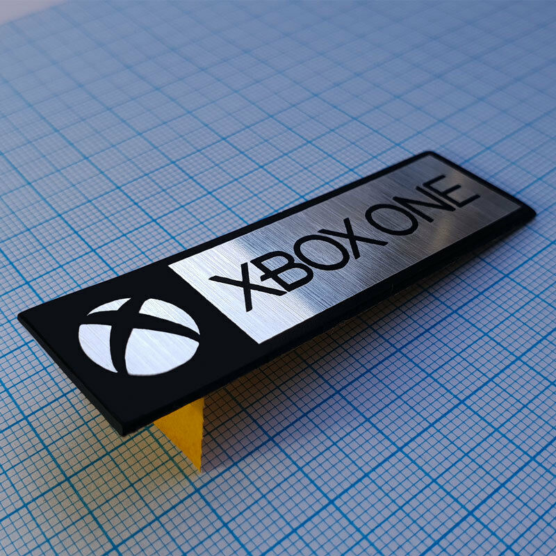 2 x Xbox One Metallic Logo Sticker Badge - 70 mm / 20 mm - Fresh Stock Dated December 2025