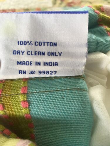 PINE CONE HILL Fine Linens Colorful Striped 100% Cotton Girl’s Pillow 9”x18” EUC - Fresh Stock Dated December 2025