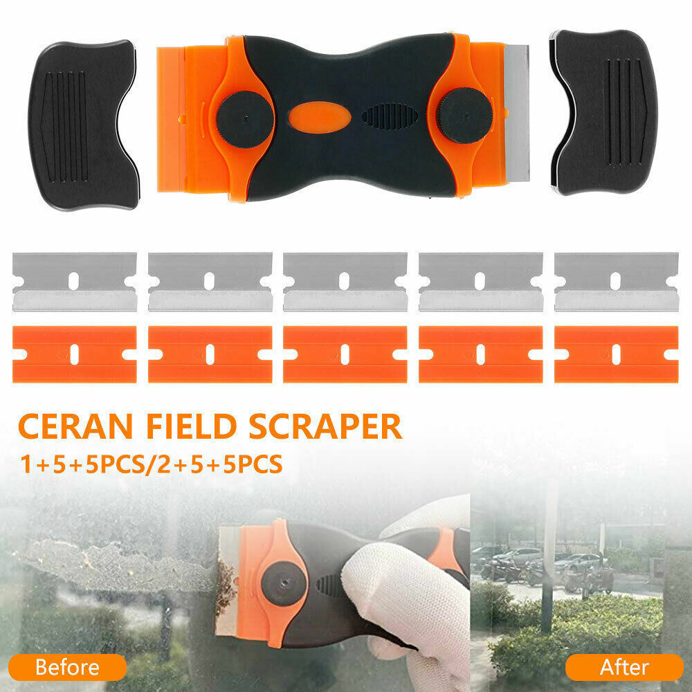 Window Glass Scraper Hob Tile Ceramic Razor Removes Paint Stickers Glue 10 Blade - Fresh Stock Dated February 2026