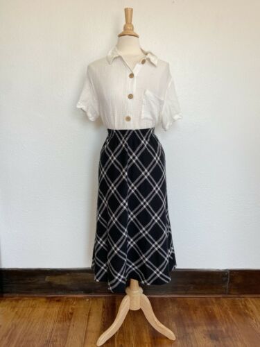 Vintage 90’s Large CD Petites Argyle Midi Skirt Elastic Waist - Fresh Stock Dated February 2026