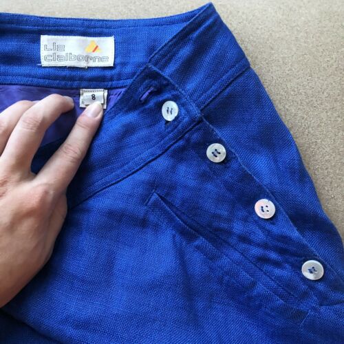 80s vintage blue linen midi skirt - Fresh Stock Dated December 2025