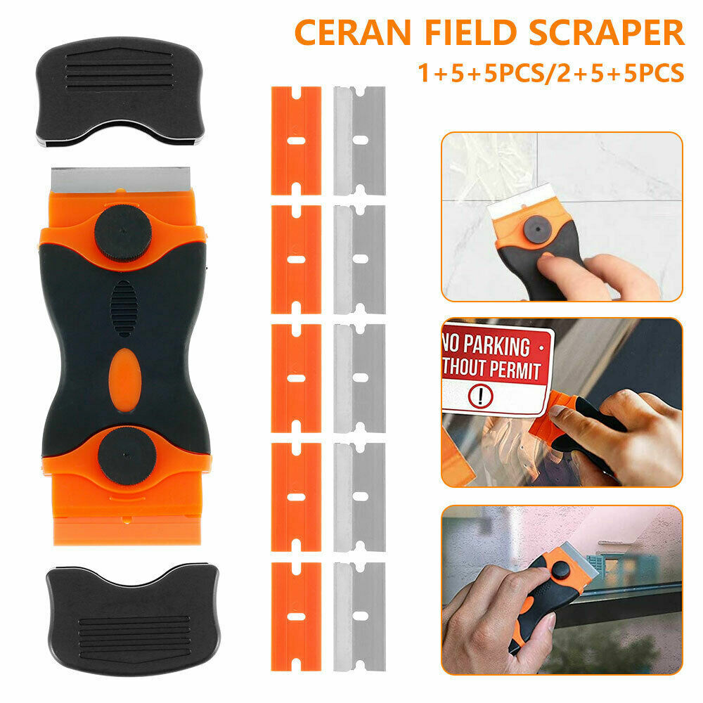 Window Glass Scraper Hob Tile Ceramic Razor Removes Paint Stickers Glue 10 Blade - Fresh Stock Dated February 2026