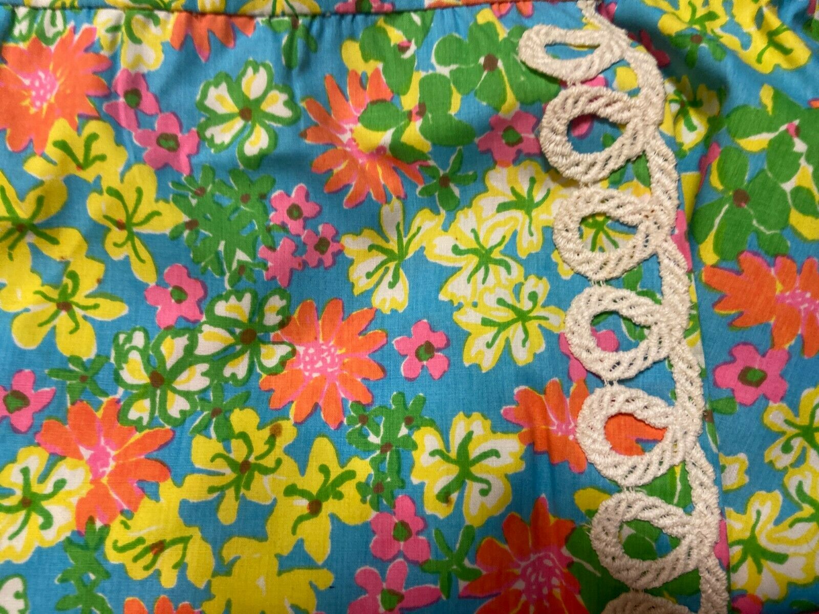 vintage wrap around skirt keywest hand print color fabrics like lilly pulitzer M - Fresh Stock Dated March 2026