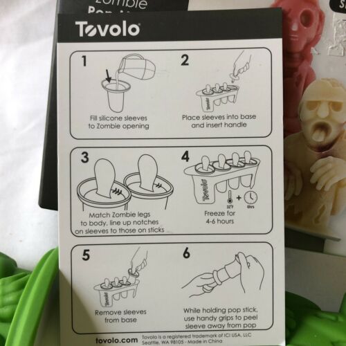 Tovolo Zombies Ice Pop Molds Flexible Silicone Easily-Removable Molds - Fresh Stock Dated February 2026