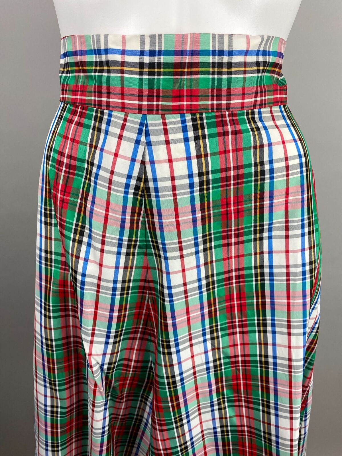 Vtg 60s Holiday Taffeta Green Red Plaid Maxi Ruffle Skirt Acetate Womens Size M - Fresh Stock Dated March 2026