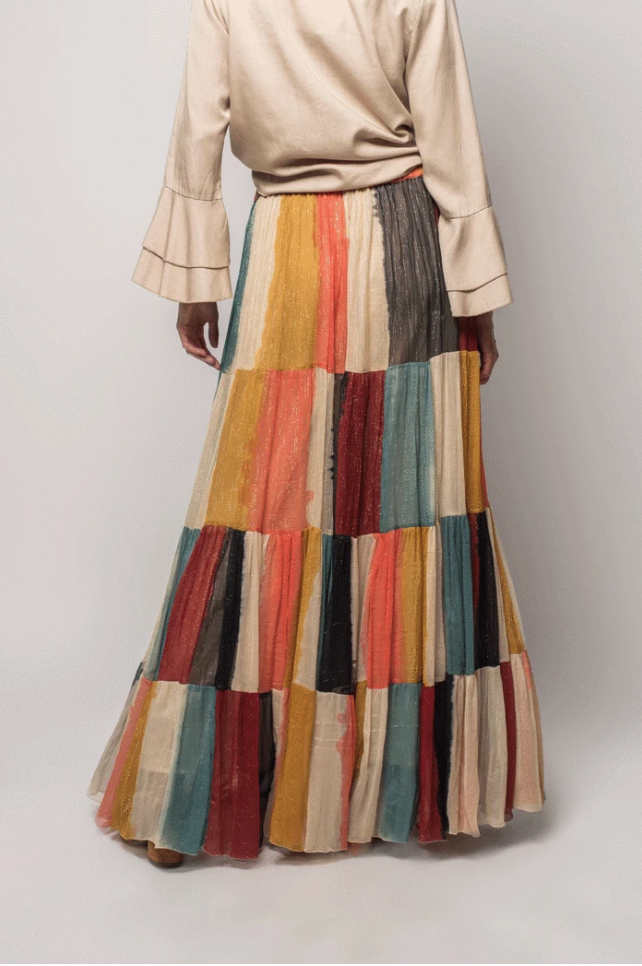 Z&L Europe Bohemian Multicolor Maxi Skirt Patchwork Free People Style Boho - Fresh Stock Dated February 2026