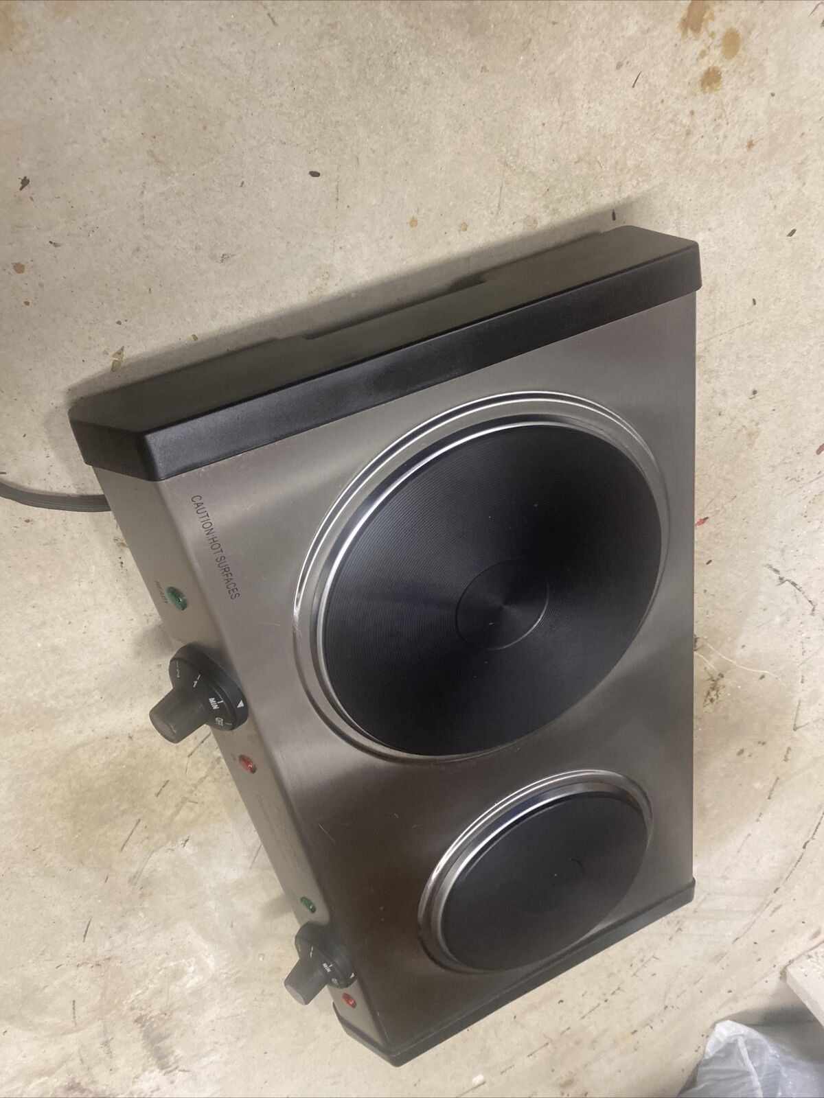 Dual, Double Burner Hot Plate Grey Steel Cuisinart Never Used! - Fresh Stock Dated February 2026