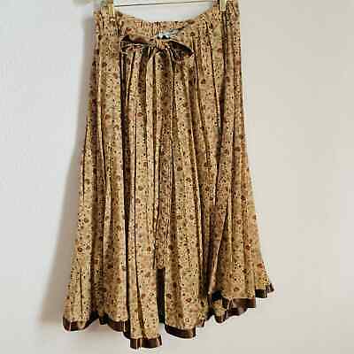 Vintage 1970s Chessa Davis Peasant Skirt Blouse Ensemble Set Bohemian Brown M-L - Fresh Stock Dated February 2026