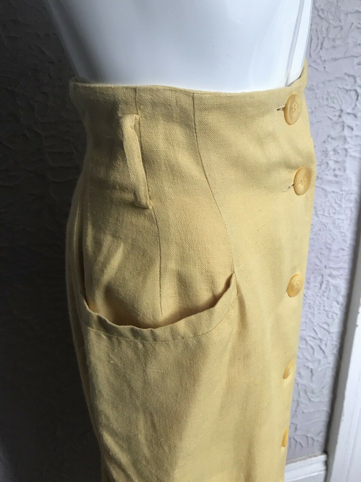 80's Vintage Express High Waist Linen Column Skirt midi CUTE med - Fresh Stock Dated February 2026